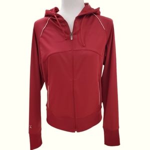 Antigua jacket woman's Medium red mesh hooded lightweight full zip